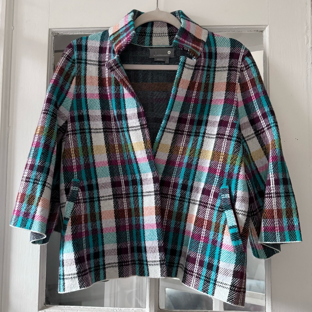 Anthropologie Colorful 3/4 Sleeve Jacket Size Small